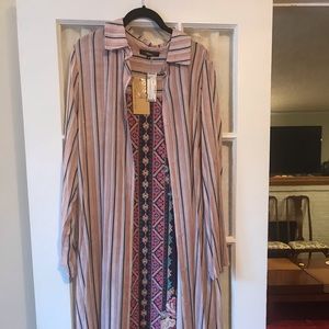 Andree Embroidered Stripe Dress